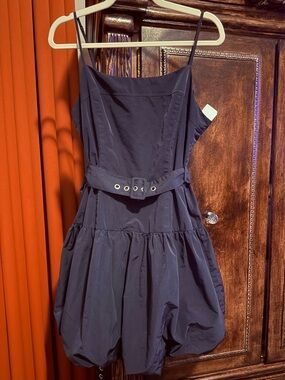 Gorgeous Navy Belted Bubble Dress